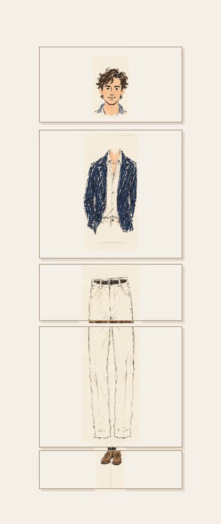 An illustrated full look, head to toe